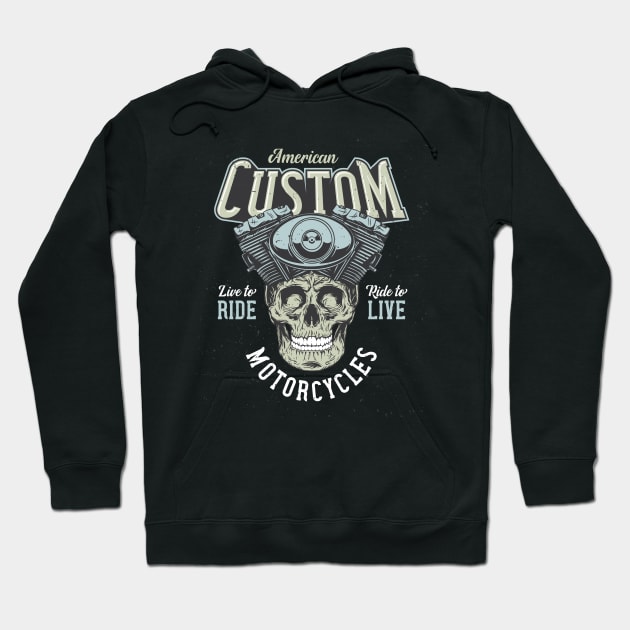 American Custom Cool Biker Design Hoodie by Hariolf´s Mega Store